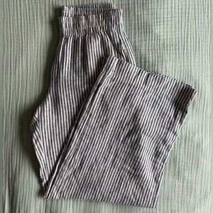 High-Rise Linen-Blend Wide-Leg Pants